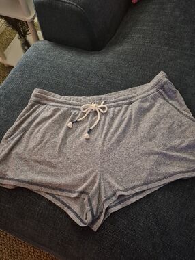 The Gap Love Heather Blue Knit Lounge Shorts with Drawstring Waist XL